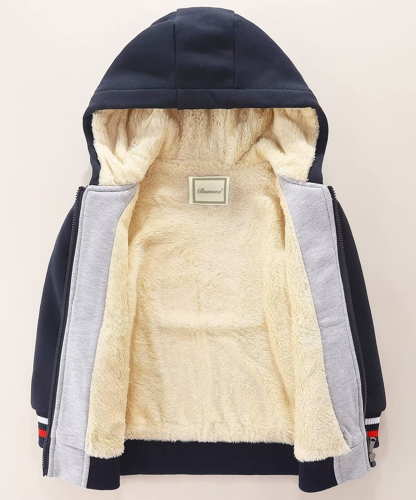 Boy's Sherpa Fleece Lined Jacket with Hoodie