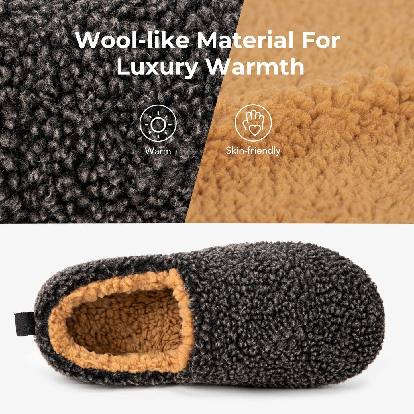 Men's Sherpa Indoor/Outdoor Slip-Ons with Memory Foam Soles
