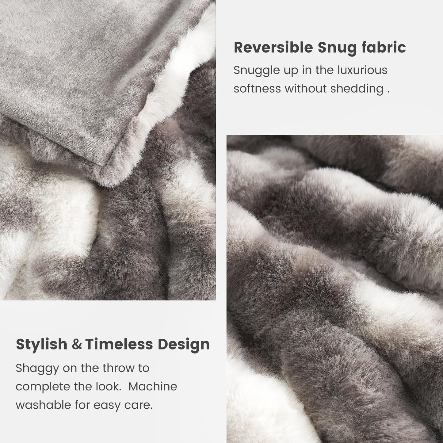 Faux Fur Bubble Accent Blanket (50" x 60")
