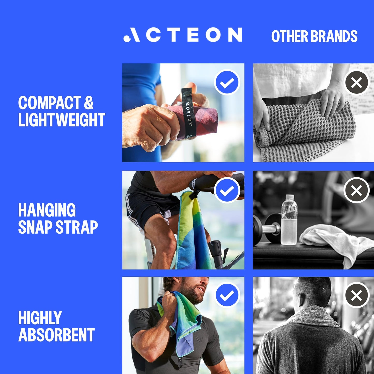 Silver ION Odor-Free Microfiber Quick Dry Gym Towel Set