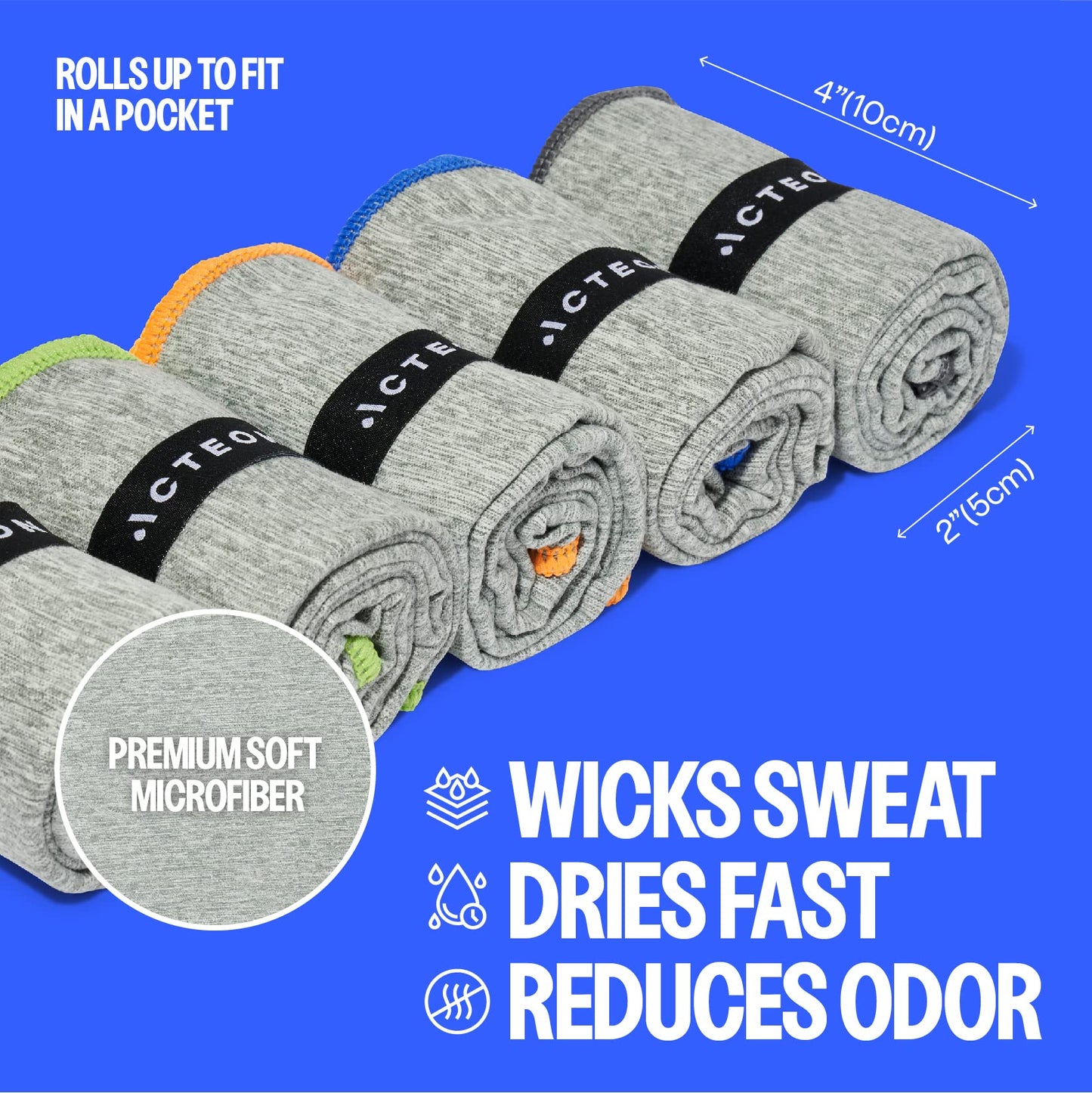 Silver ION Odor-Free Microfiber Quick Dry Gym Towel Set