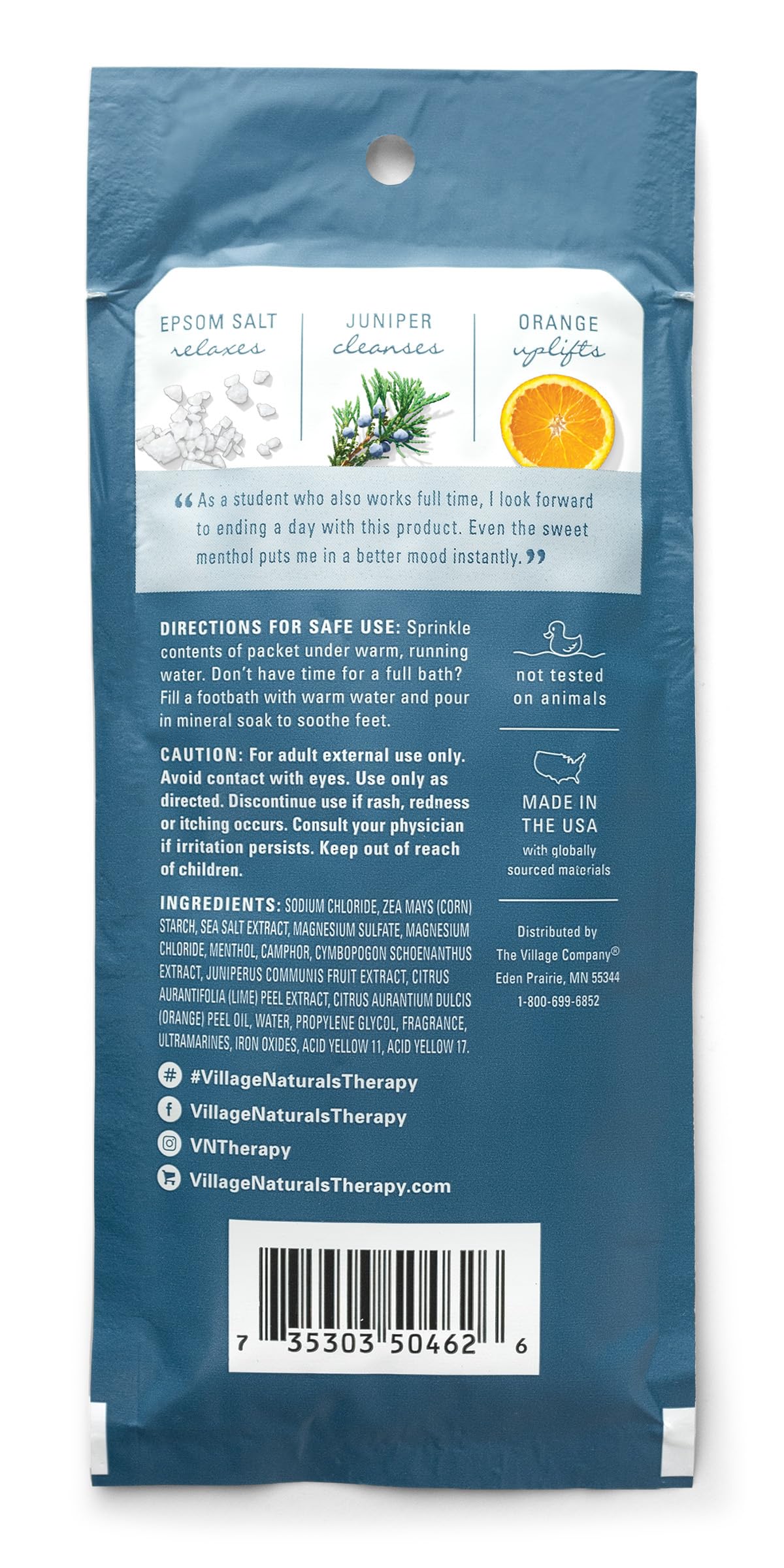Village Naturals Therapy, Mineral Bath Soak, Cedar Citrus Scent, 12 Pack