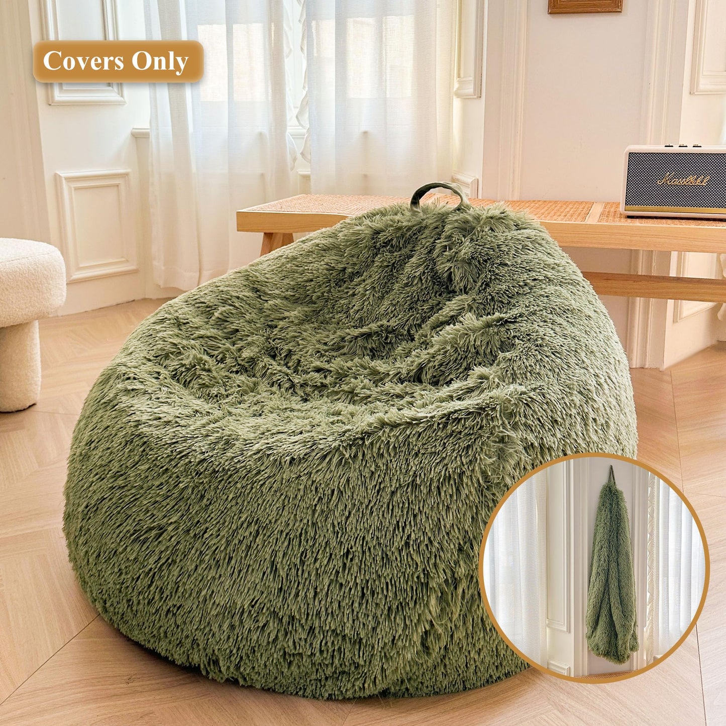 Faux Fur Bean Bag Chair Cover