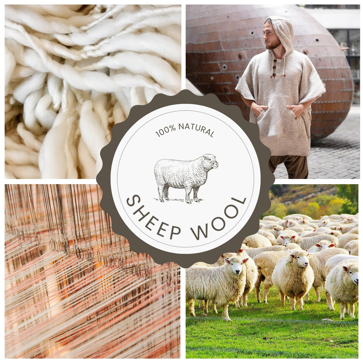 Unisex Wool & Fleece Poncho