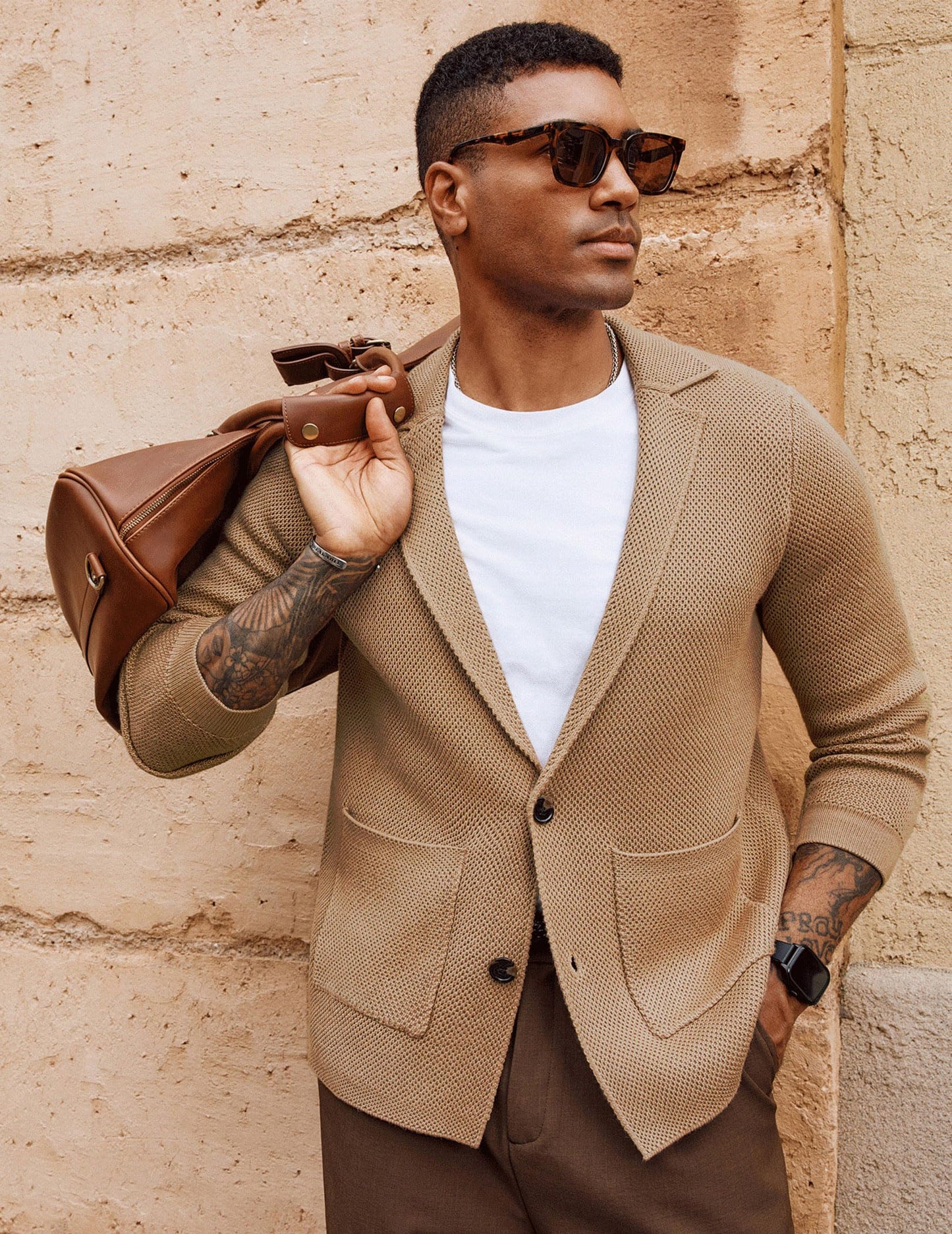 Men's Notch Collar Cardigan Blazer