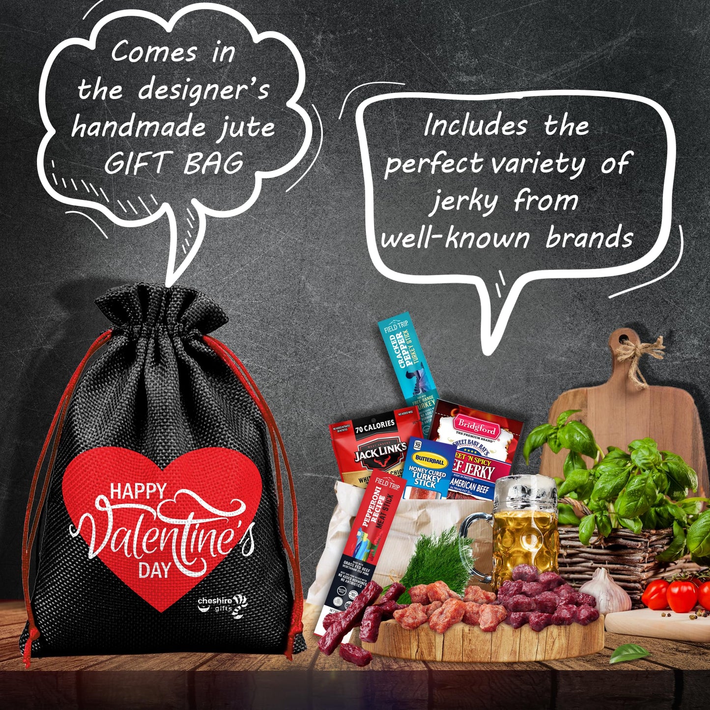Beef Jerky Valentine's Gift Basket