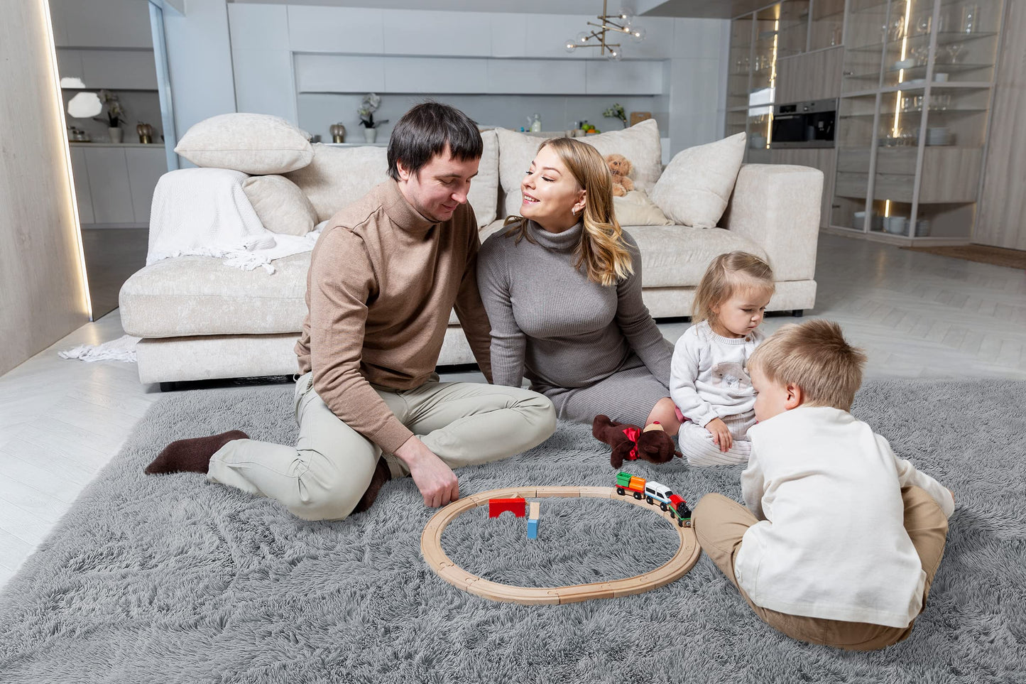 Fluffy Living Room Area Rug