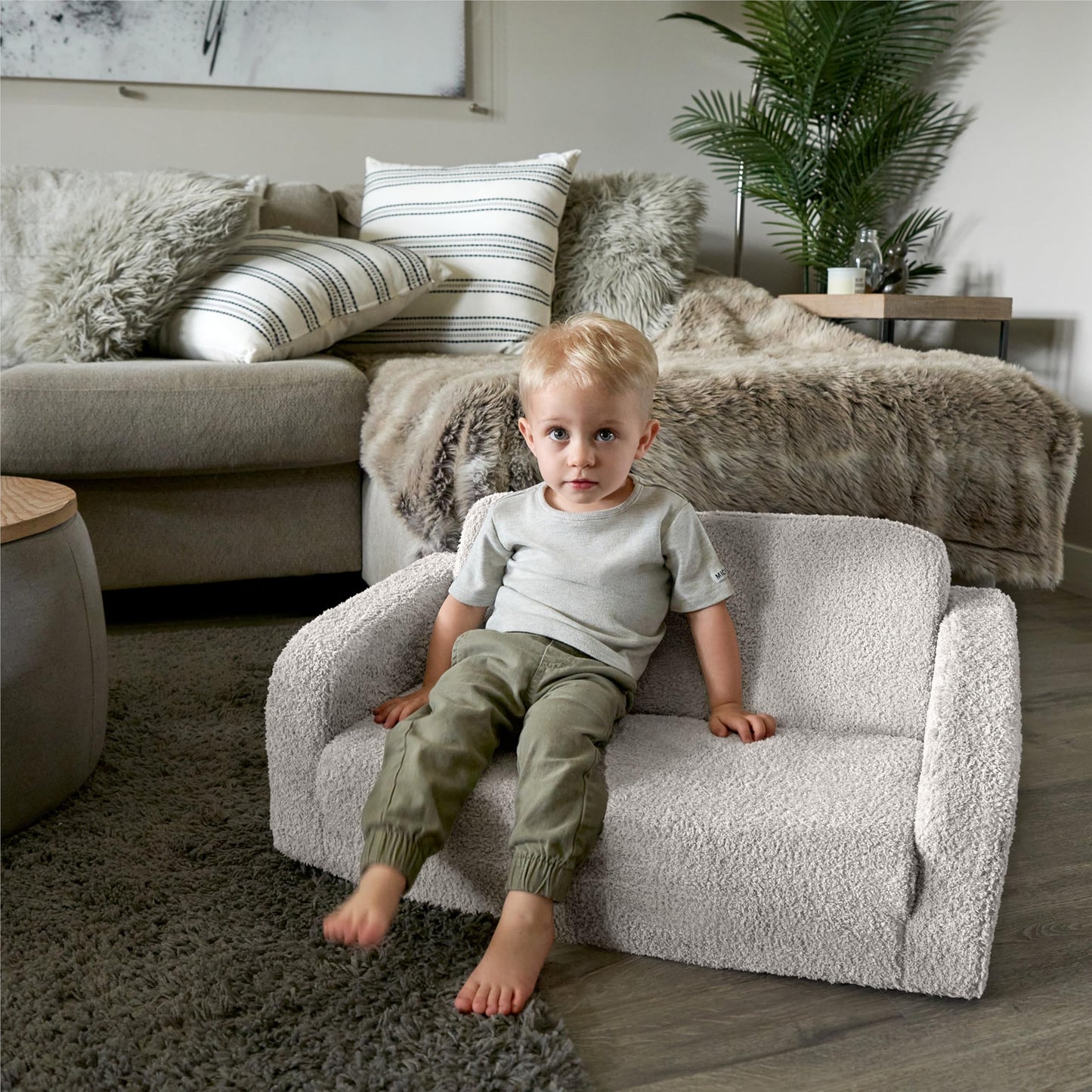 Fuzzy Kid-Sized Sleeper Sofa