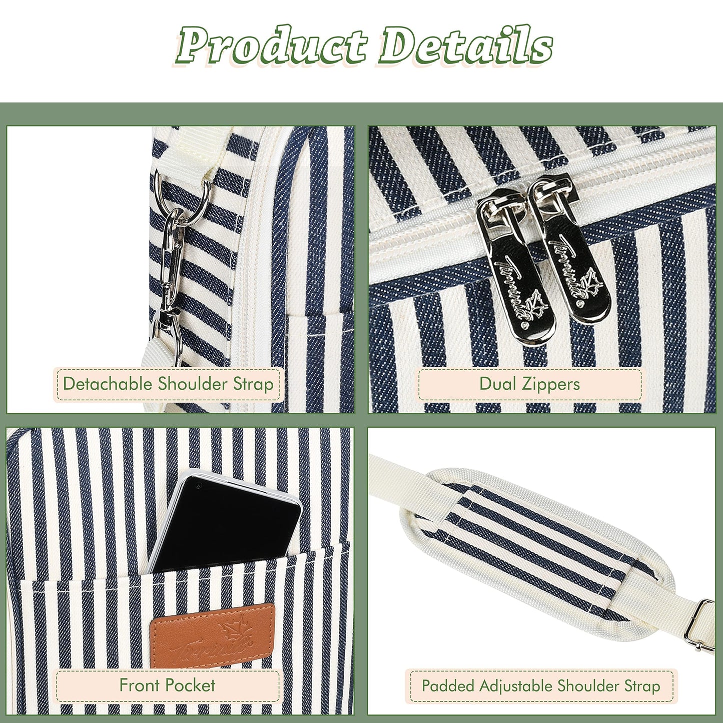 Insulated Wine Bottle and Glass Tote Bag