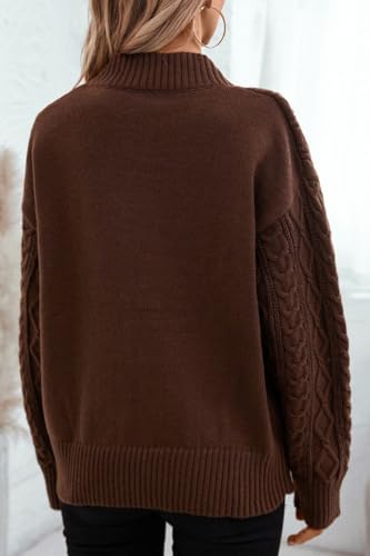 Women's Teardrop Neckline, Cable-Knit Sweater