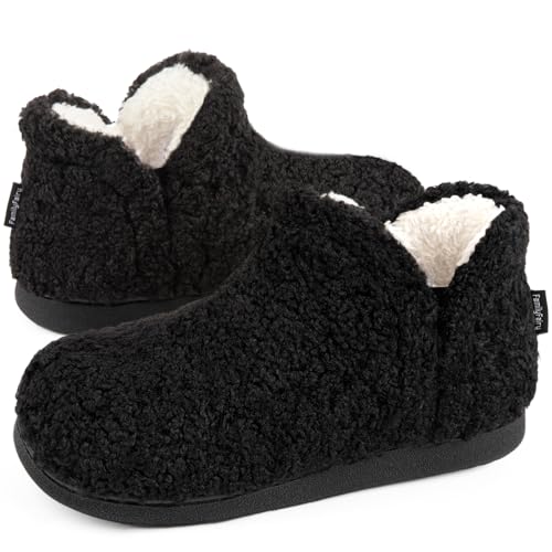 Women's Fuzzy Bootie Slippers with Memory Foam