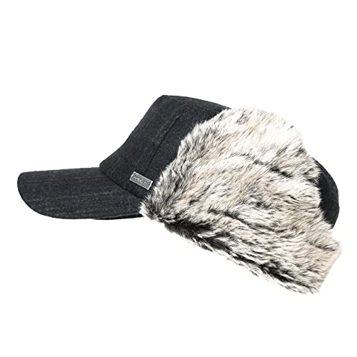 *Jeff & Aimy Womens Winter Fitted 62% Wool Tweed Earflap Dad Hat Baseball Cap for Men CamoKhaki M