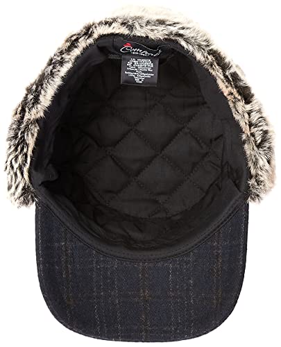 *Jeff & Aimy Womens Winter Fitted 62% Wool Tweed Earflap Dad Hat Baseball Cap for Men CamoKhaki M