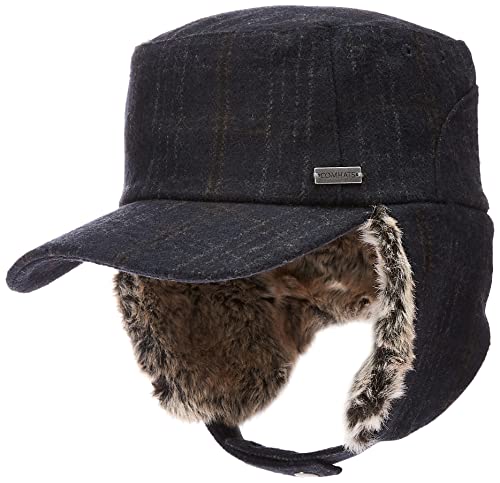 *Jeff & Aimy Womens Winter Fitted 62% Wool Tweed Earflap Dad Hat Baseball Cap for Men CamoKhaki M