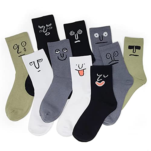 Men's Funny Emotion Crew Socks - 10 pack