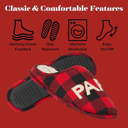 Papa Bear House Slipper, Buffalo Plaid