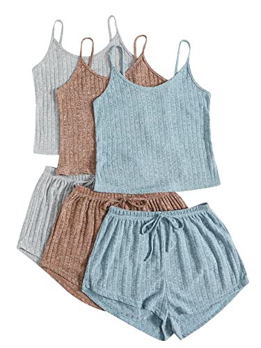 Women's Ribbed Shorts & Tank Loungewear Set - 3 Piece