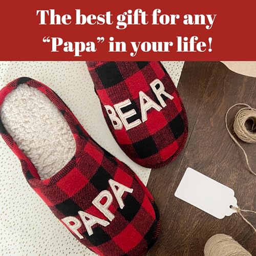 Papa Bear House Slipper, Buffalo Plaid