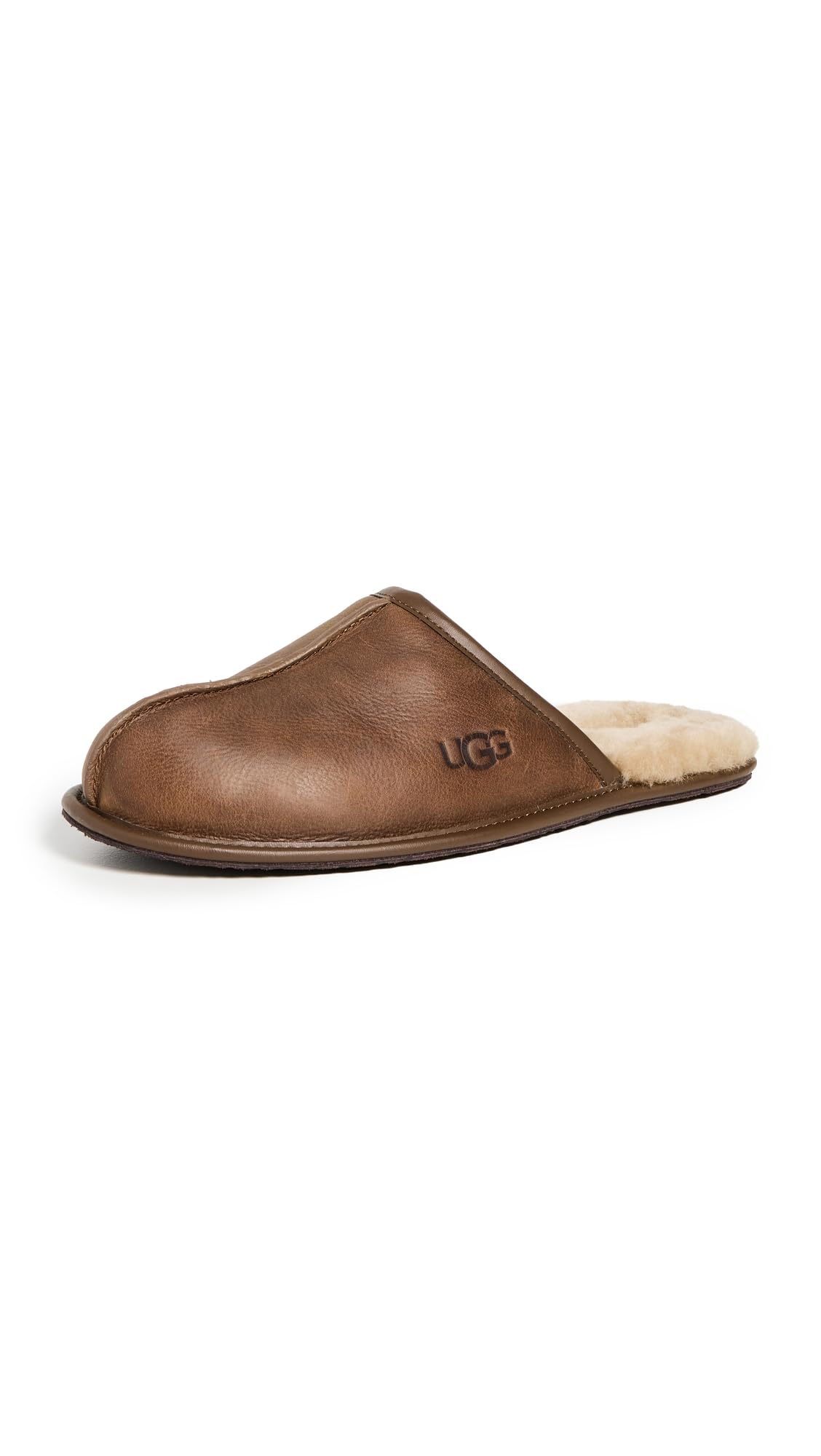 Men's Tan Leather Scuff Slipper