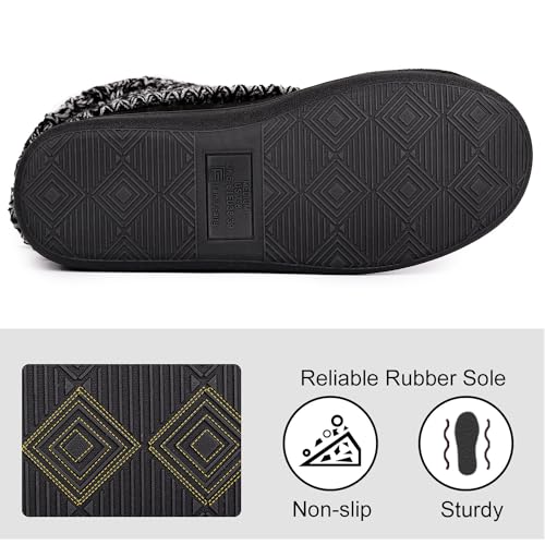 Women's Woolen Yarn Knit Bootie Slippers with Memory Foam