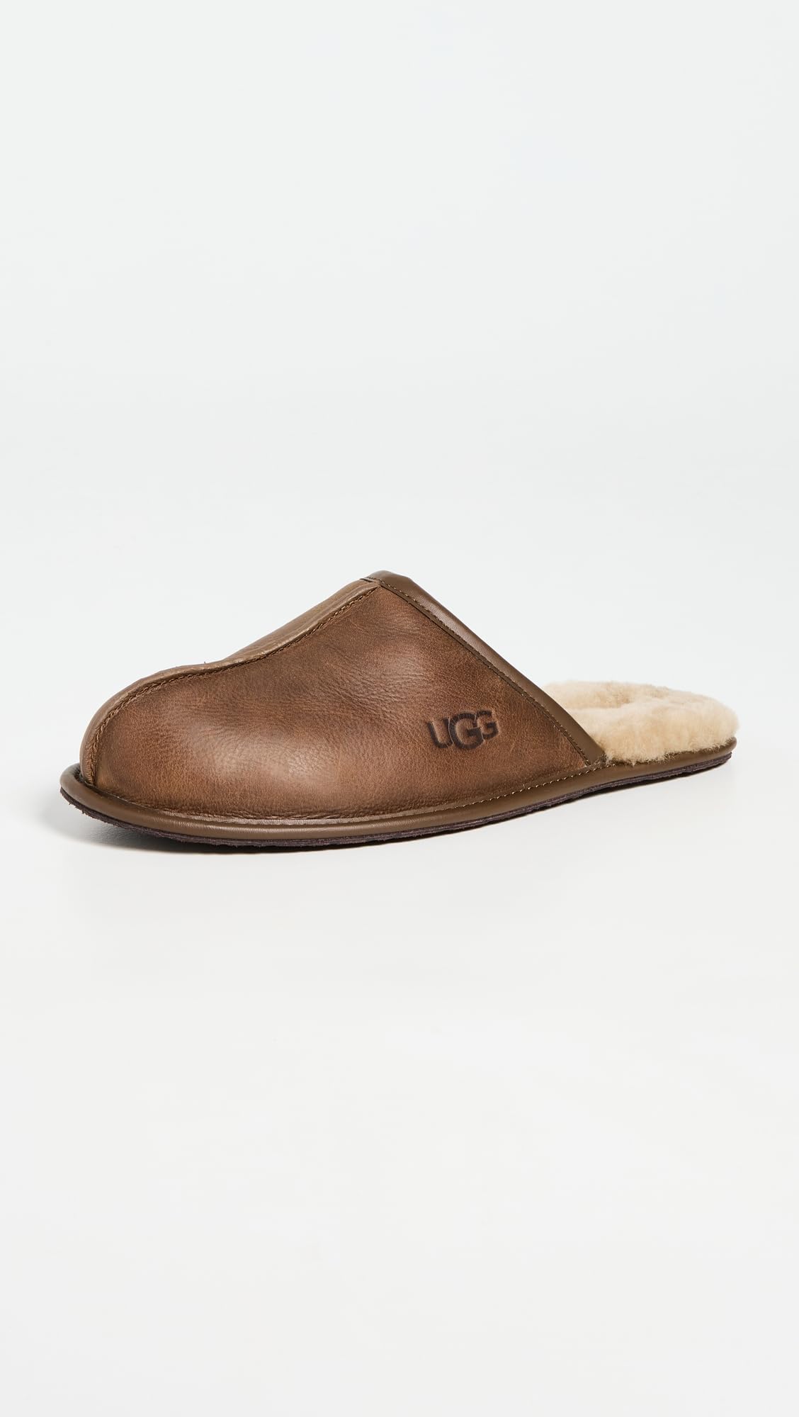 Men's Tan Leather Scuff Slipper