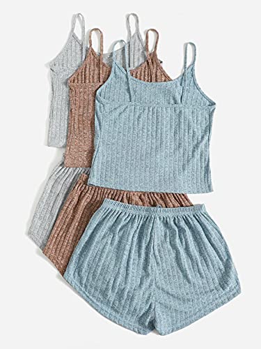 Women's Ribbed Shorts & Tank Loungewear Set - 3 Piece
