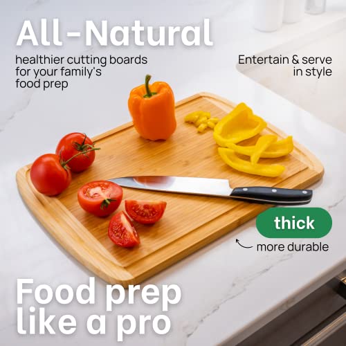 Wooden GREENER CHEF 18 Inch Extra Large Bamboo Cutting Board with Lifetime Replacements - Wood XL Cutting Boards for Kitchen - Organic Wooden Butcher Block and Chopping Board for Meat and Vegetables