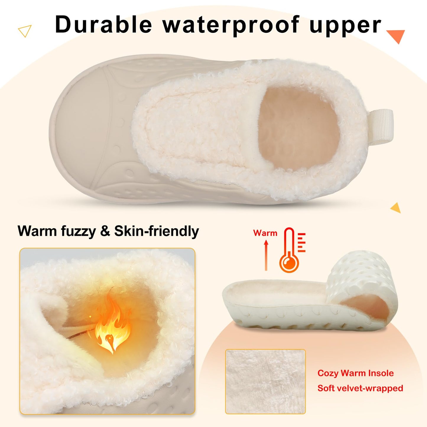 Baby/Toddler Slippers with Waterproof Uppers EVA Soles