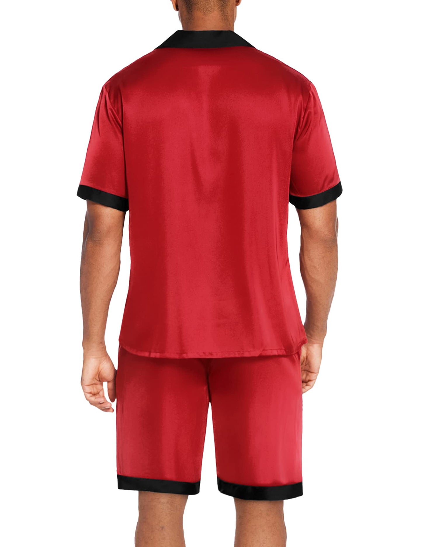Men's Red Satin Loungewear Set