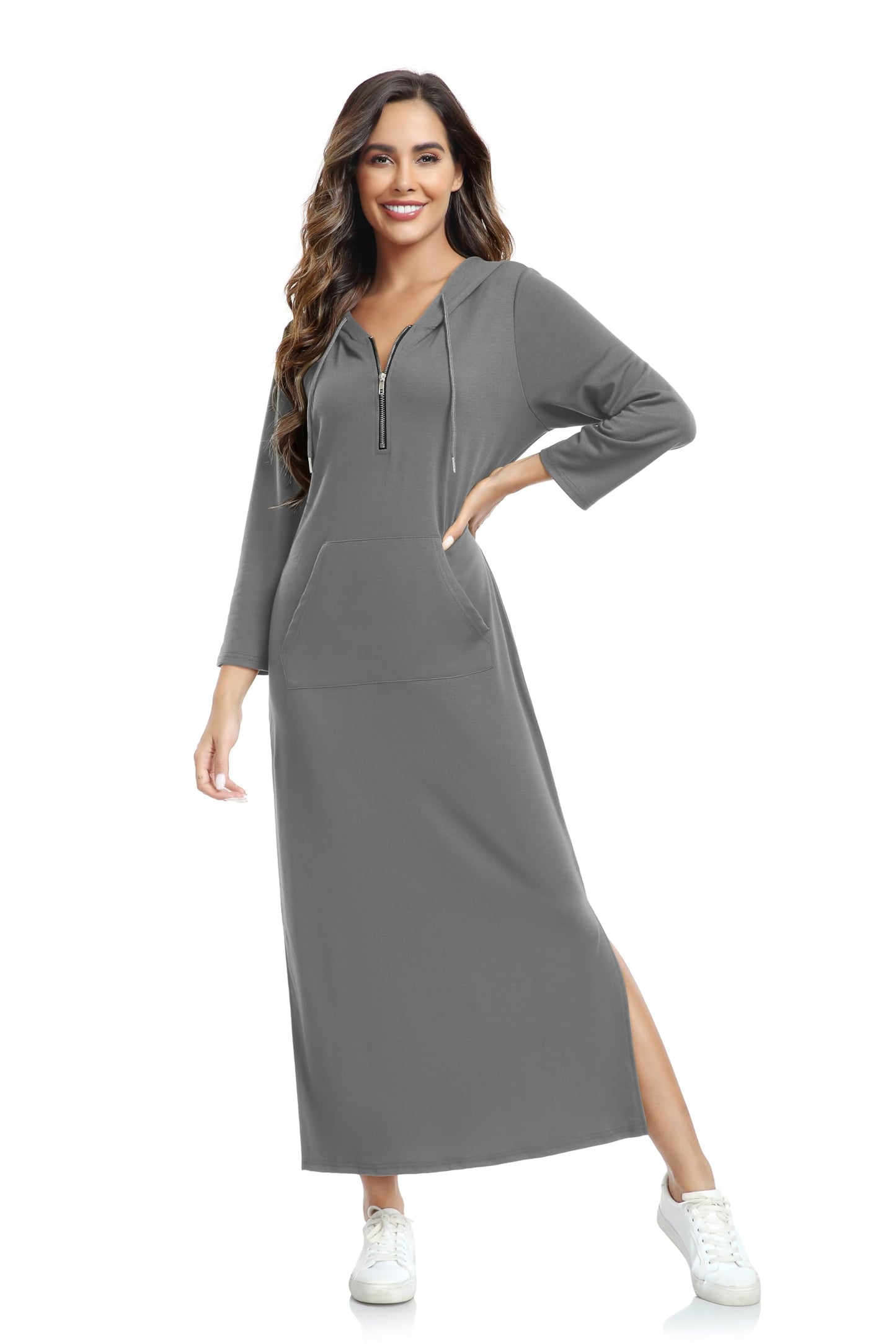 Women's Casual Loungewear Dress With Hoodie