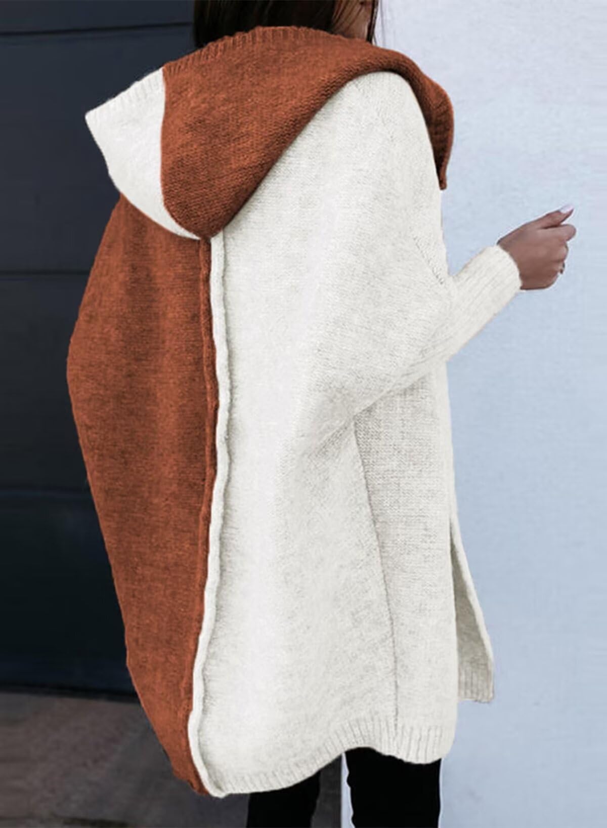Women's Knit 2-Tone Color-Block Cardigan Sweater