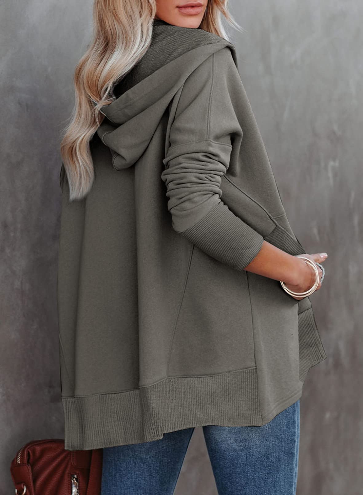 Women's Long Sleeve Oversize Tunic Pullover Hoodie