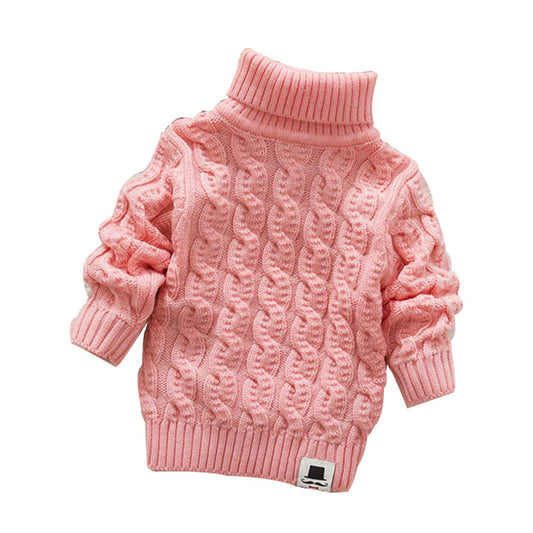 Baby’s Cable Knit Turtleneck Sweater