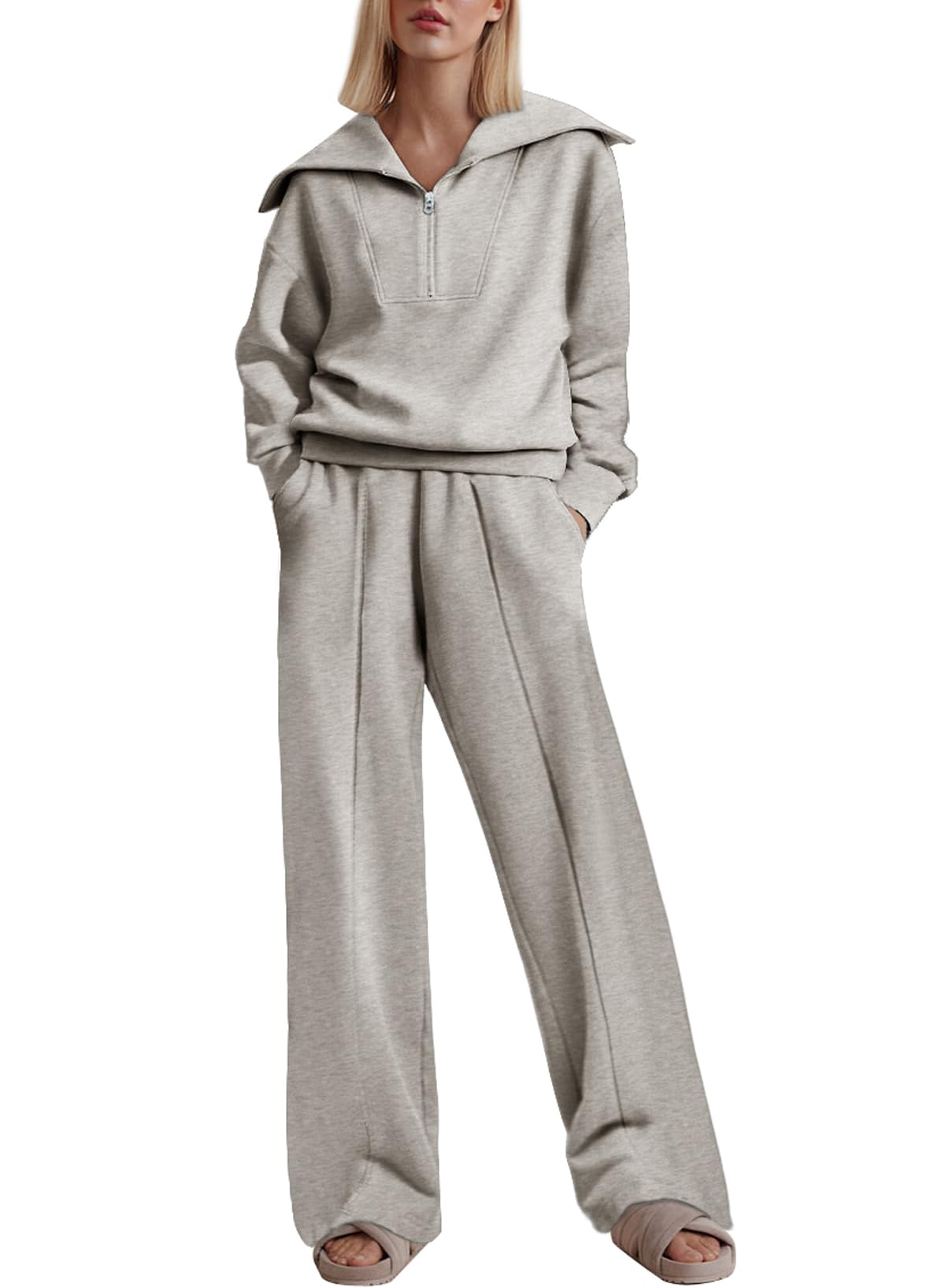 Women's 2-Piece Fleece Lounge Sweatsuit Set