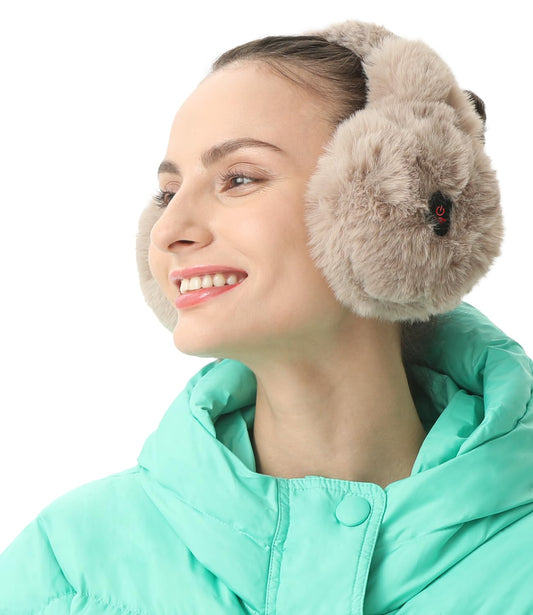 *Telepepe Heated Earmuffs for Men and Women, Cordless Ear Warmers for Winter Hiking, Running, 2 Heating Modes, 2000mAh(Brown)