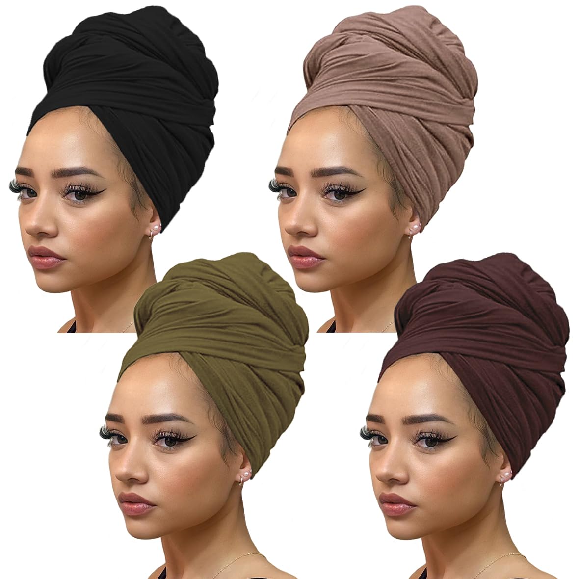 Stretch Knit Head Wrap - 4 Pack