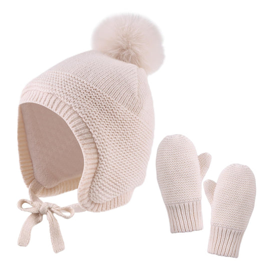 Knitted Baby Winter Beanie and Gloves