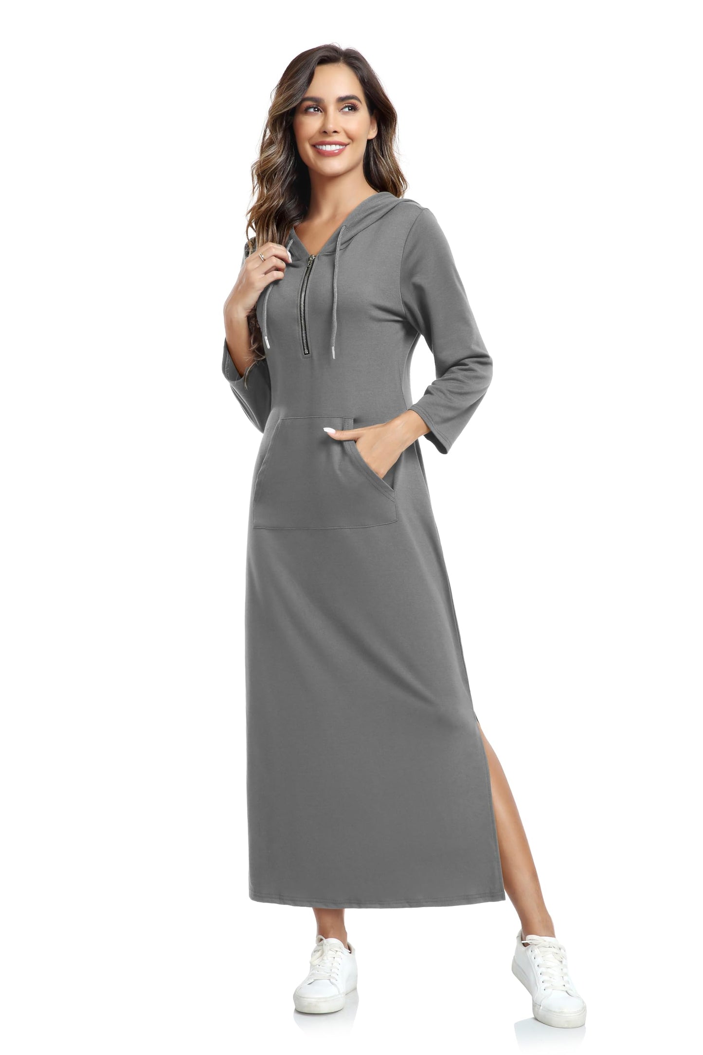 Women's Casual Loungewear Dress With Hoodie