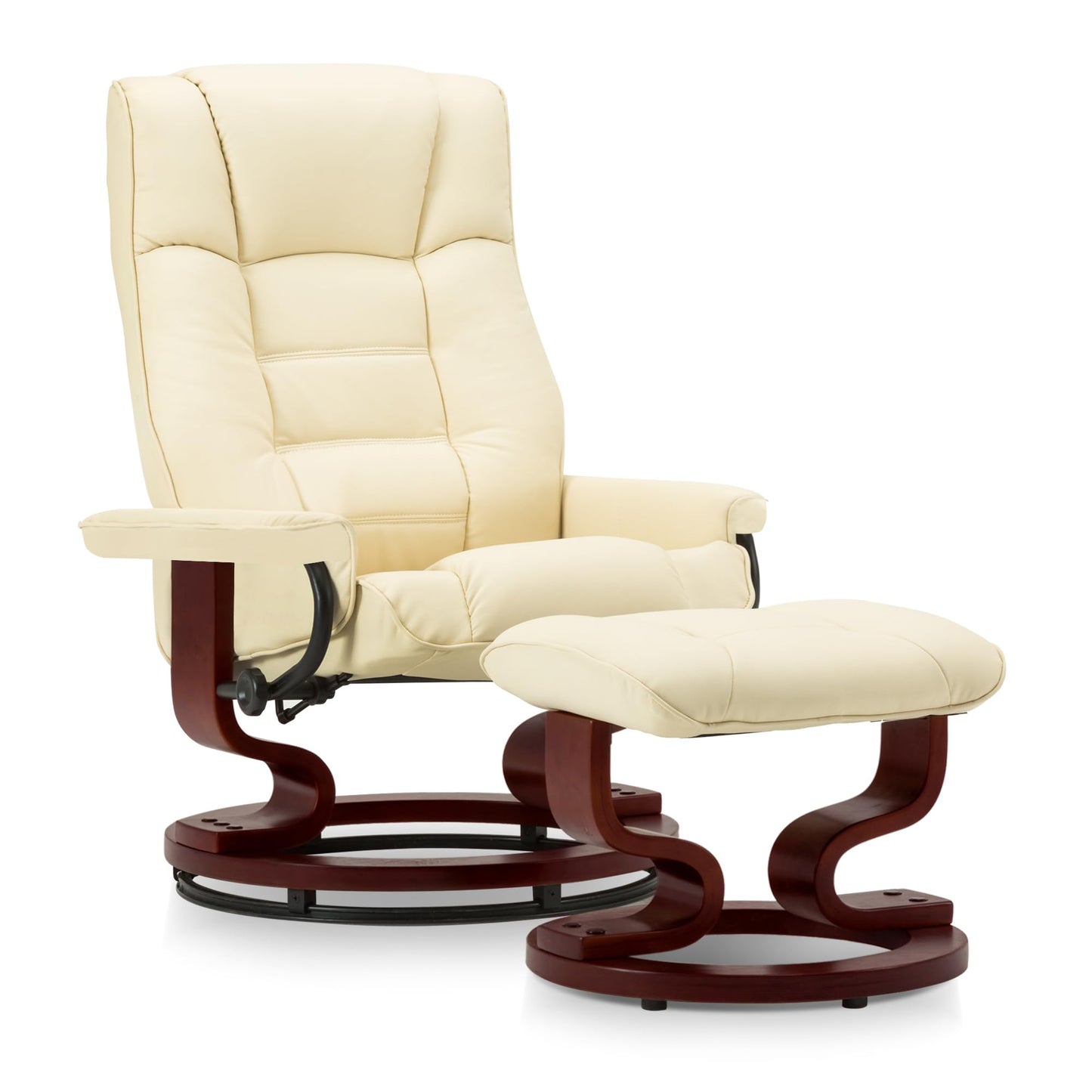 Manual Swivel Ergonomic Recliner with Ottoman