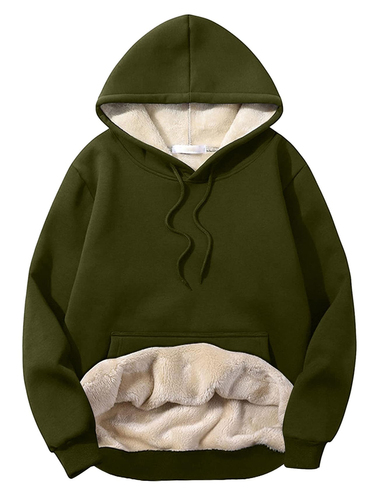 Men's Fleece Sherpa Lined Pullover Hoodie