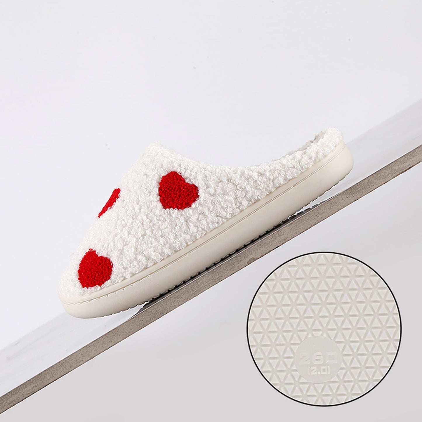 Women's Fuzzy Heart Pattern Slippers