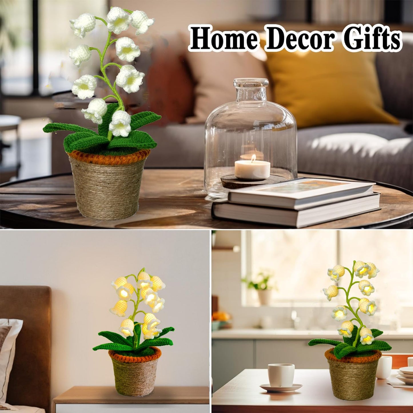 Crochet Lily of The Valley Table Lamp