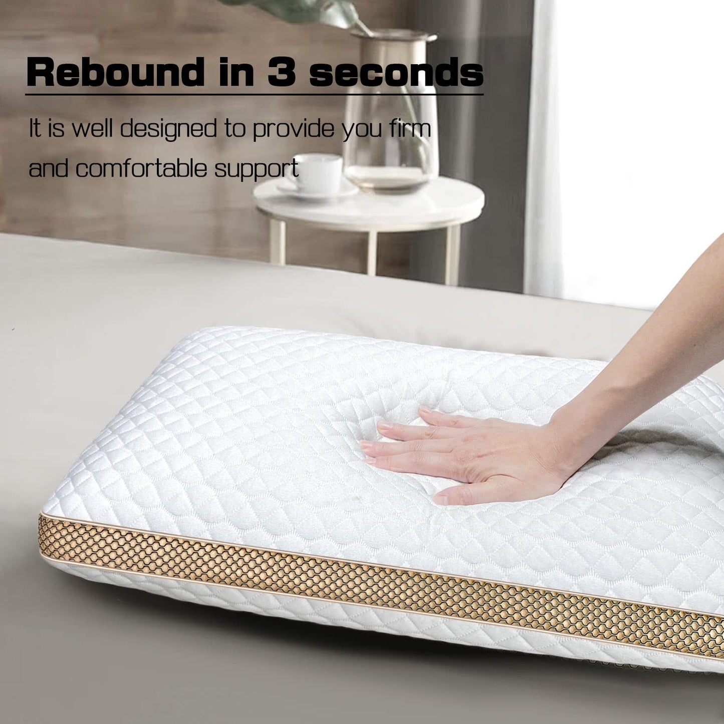 Memory Foam Pillows with Ventilated Cooling Gel - Set of 2