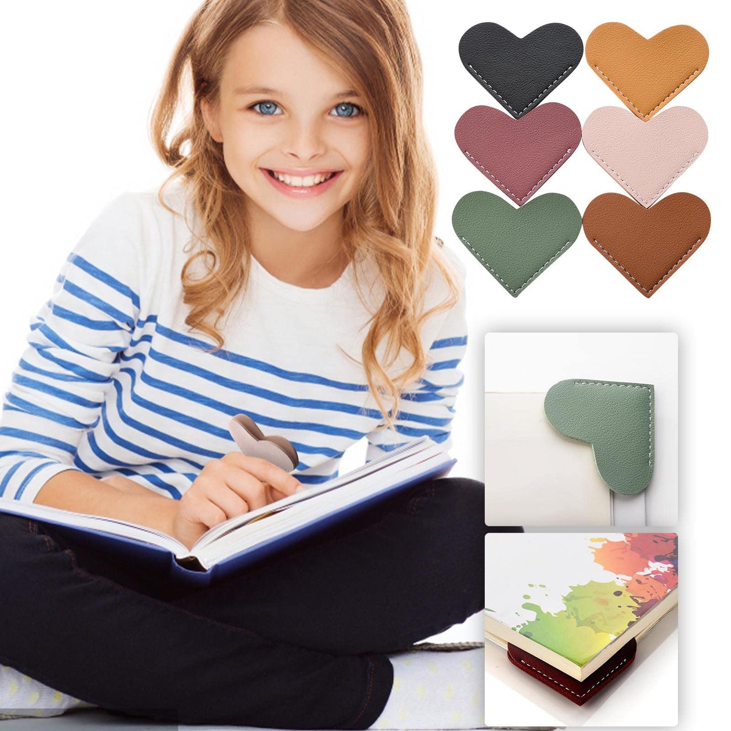 Leather Heart Bookmarks