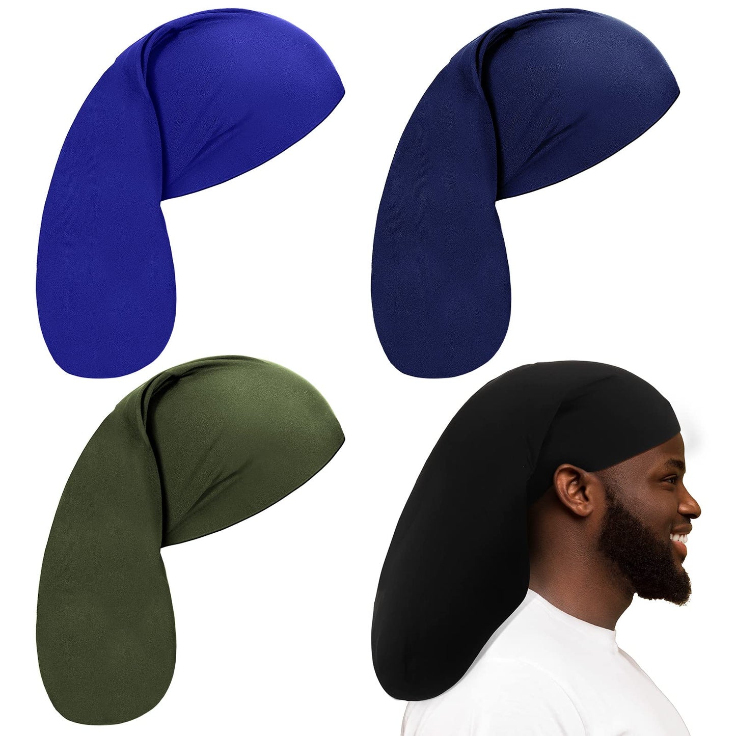 Long Dreadlock Caps - 4 Pack