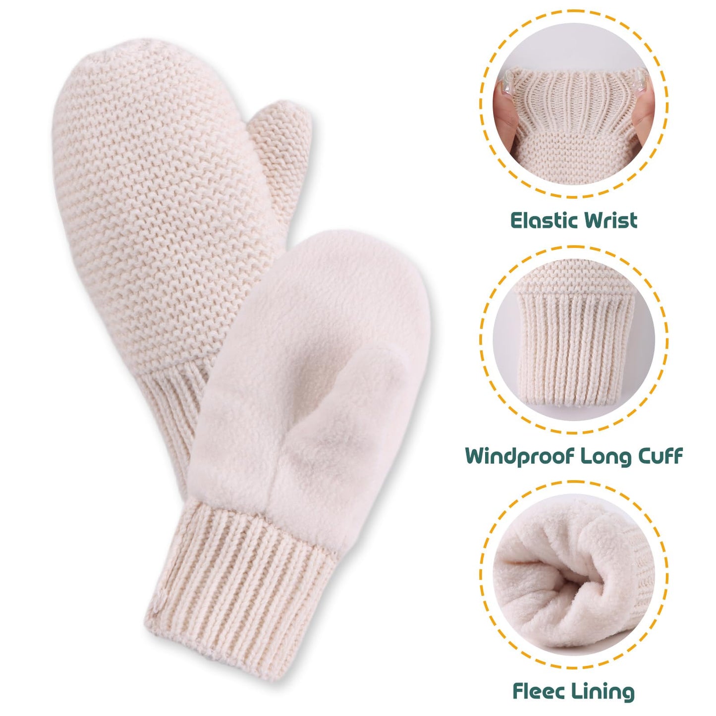 Knitted Baby Winter Beanie and Gloves