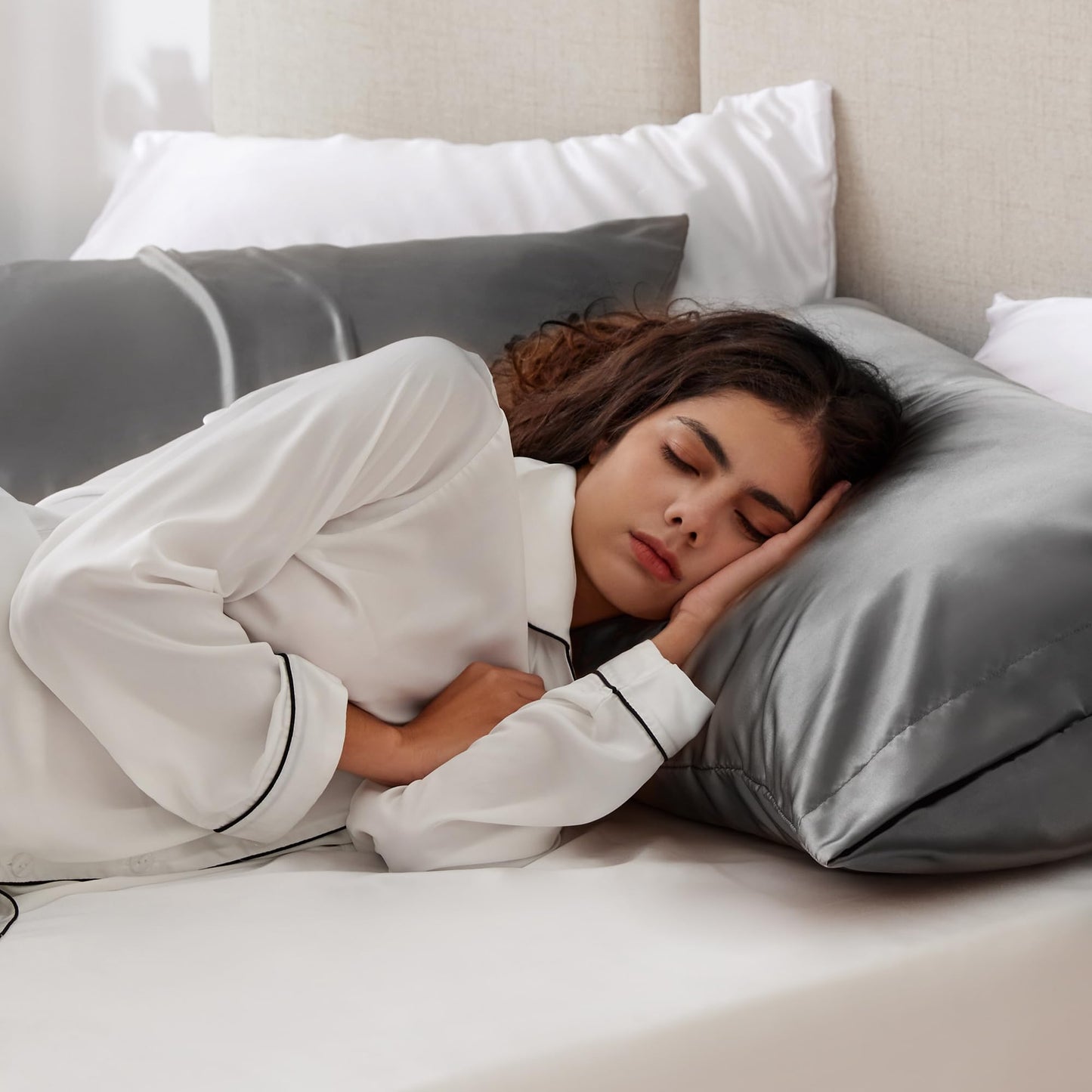 Satin Cooling Pillow Covers - Set of 2