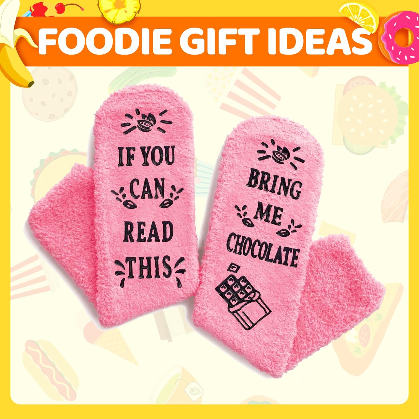 Women's Fuzzy Pink "Bring Me Chocolates" Socks