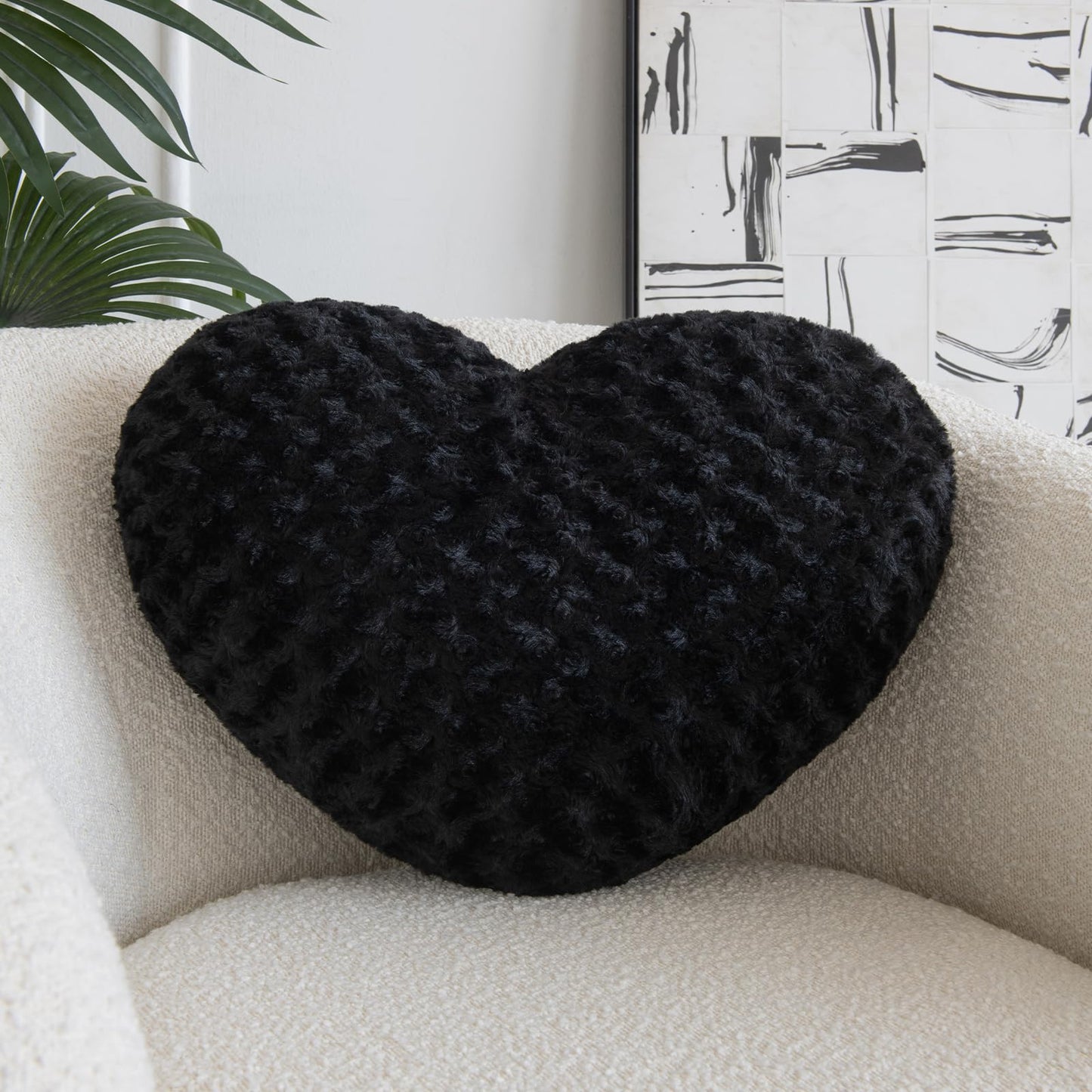 Black Heart Plush Pillow