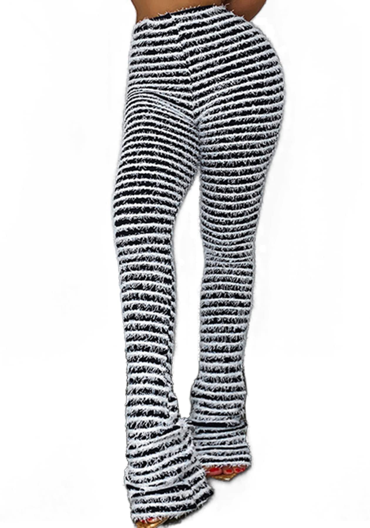 Women's Stack-Striped High-Waist Bell Bottoms